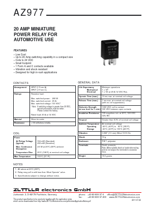 AZ977-1C-6D Datasheet PDF Zettler Electronics