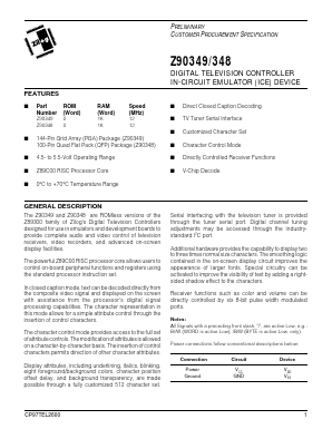 Z90348 Datasheet PDF Zilog