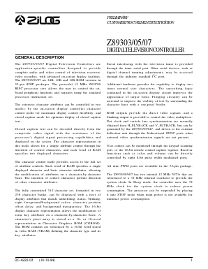 Z89303 Datasheet PDF Zilog