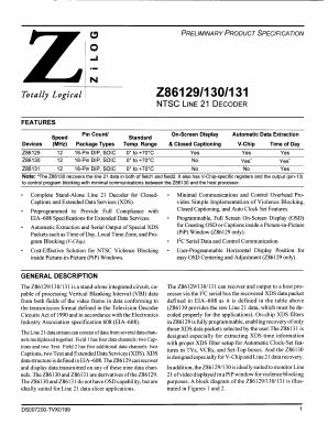 Z86130 Datasheet PDF Zilog