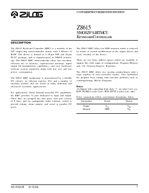 Z861505PSC Datasheet PDF Zilog